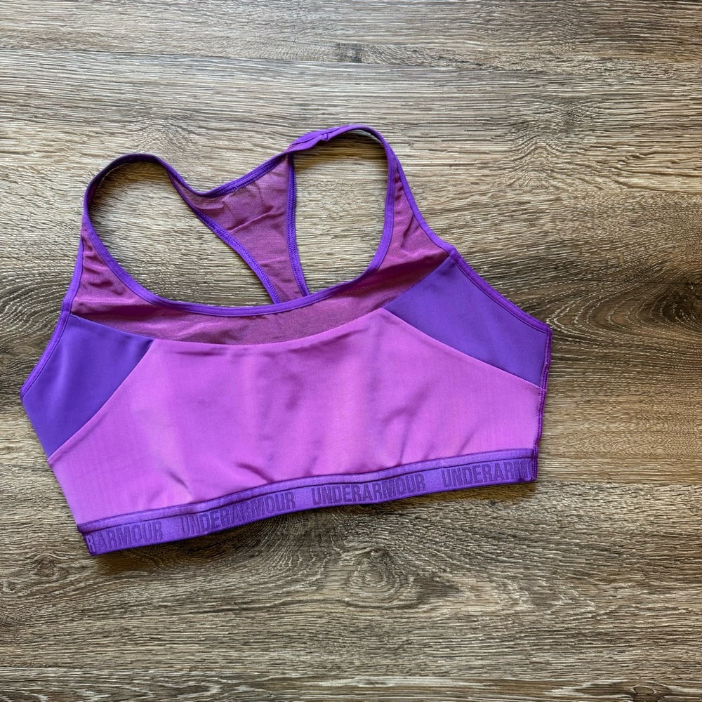 Under Armour Purple Racerback Sports Bra, Women's Size Large